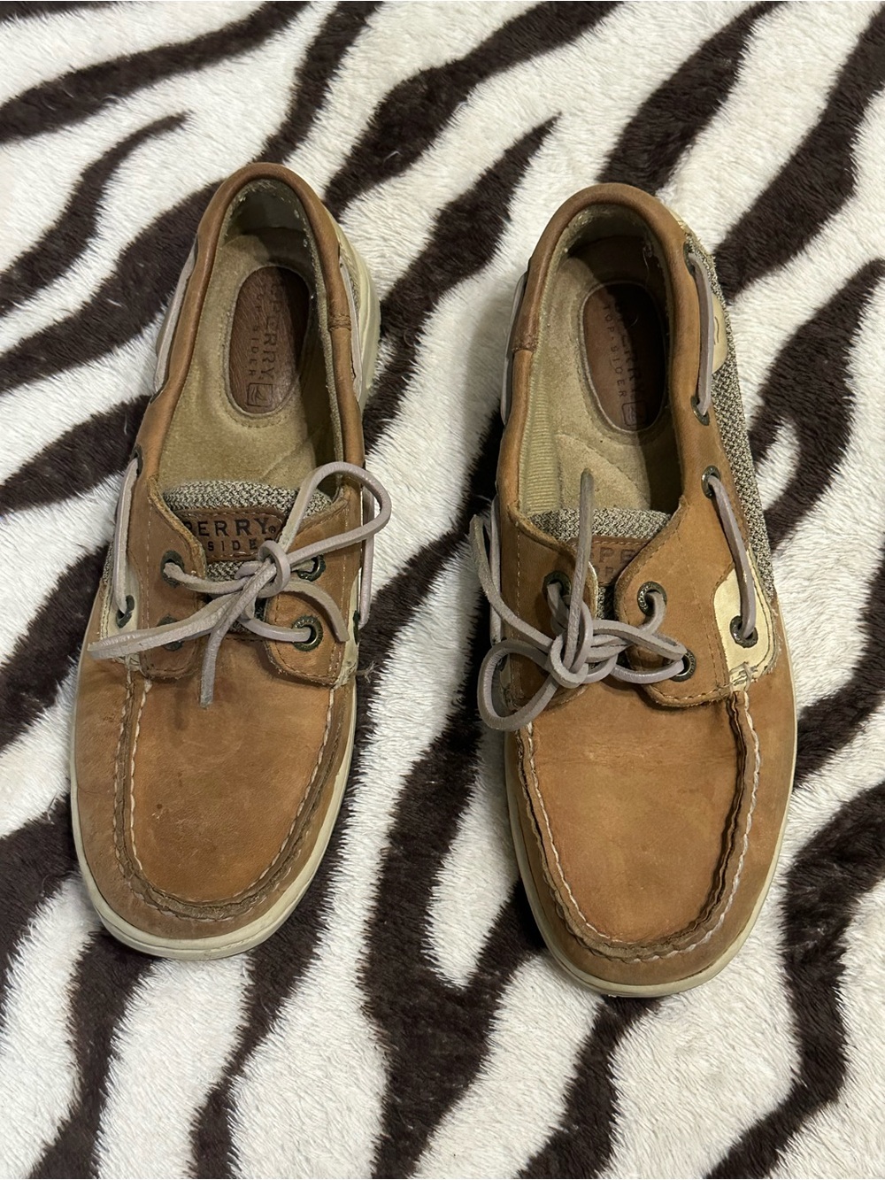 Sperry Tan/Brown Nubuck Leather  Boat Shoes